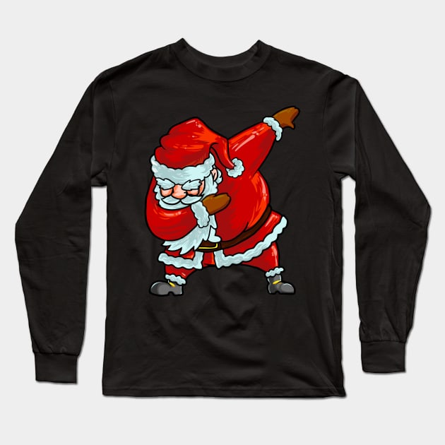 Dabbing Santa Christmas Long Sleeve T-Shirt by AdeShirts